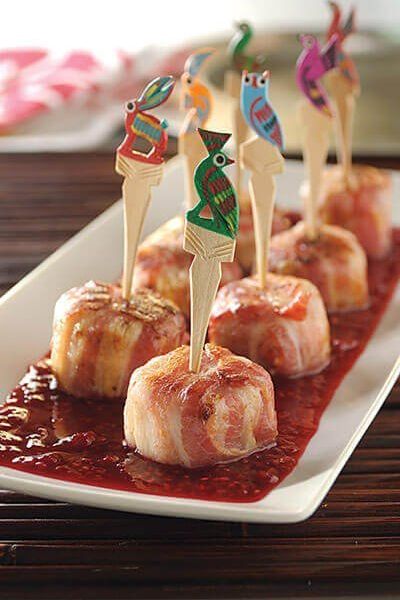 Platanitos rellenos de queso y tocino