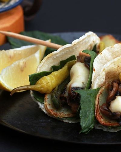 Tacos rellenos de champiñones